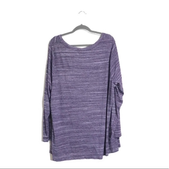 Ava & Viv 4X Long Sleeve Purple Space Dye Top - Picture 2 of 3